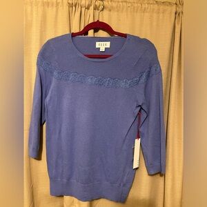 ELLE large dark purple 3/4 sleeve women’s top NWT